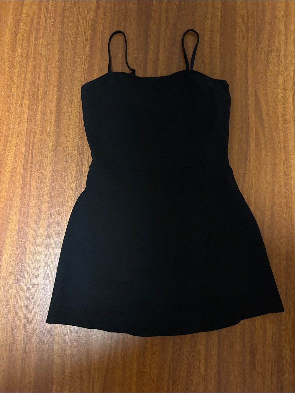 ALO Yoga Black Spaghetti-Strap Mini Dress